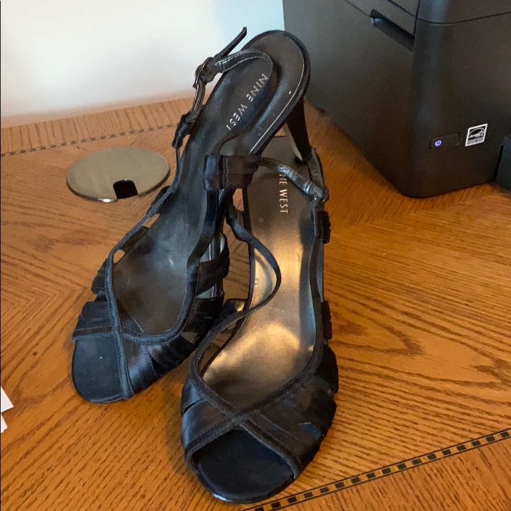 Nine West heels, black, 9.5